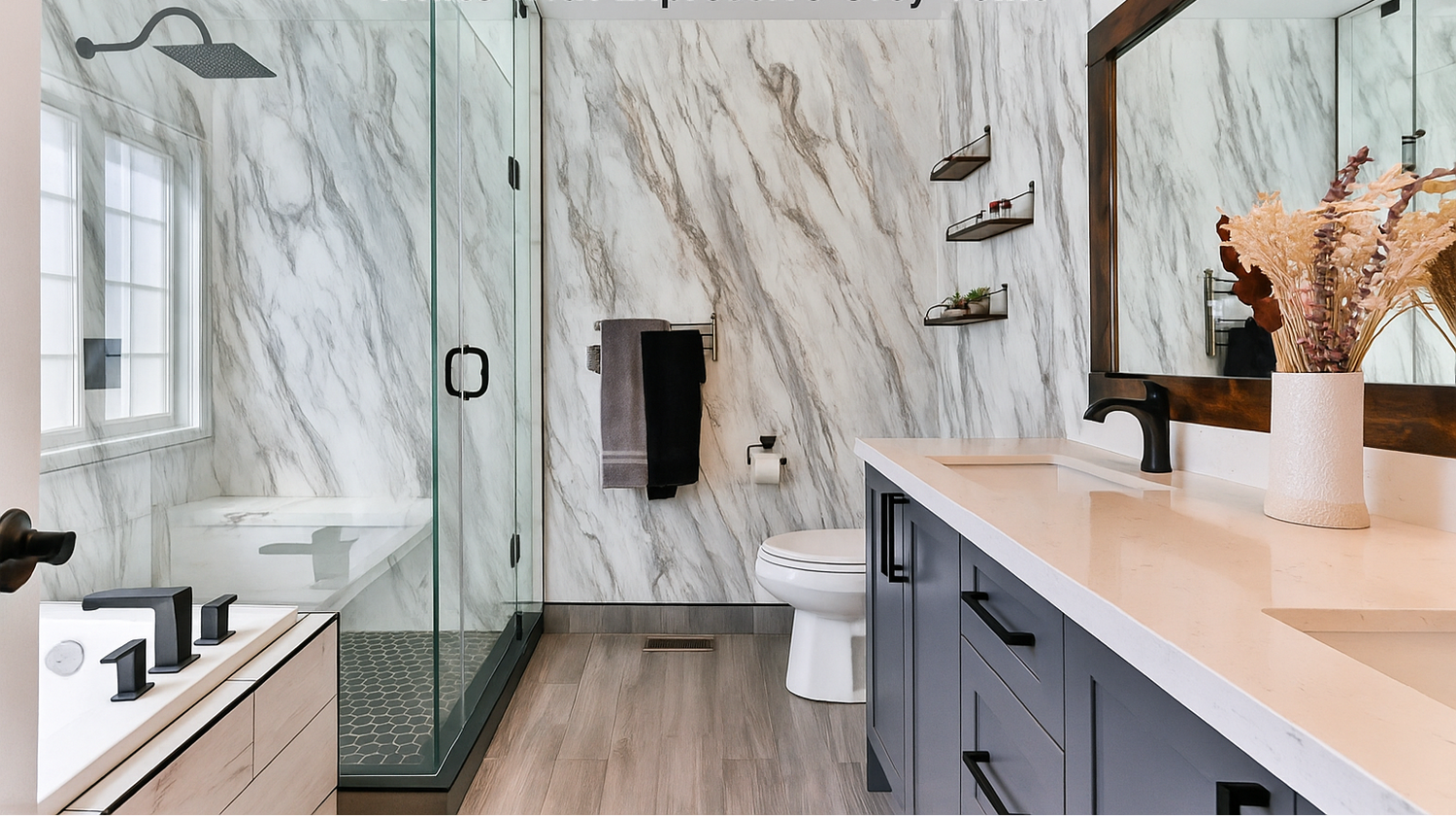 Elsian line marble effect wall panels Tenerife