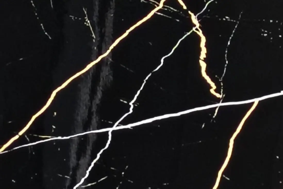 Midnight Zenith Luxury Wall Panel | Black with Gold Veins | Dramatic Gloss Finish | Tenerife - DecoStone Surfaces
