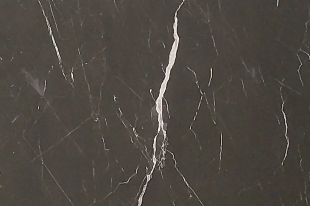 Close-up of dark marble with gray veining