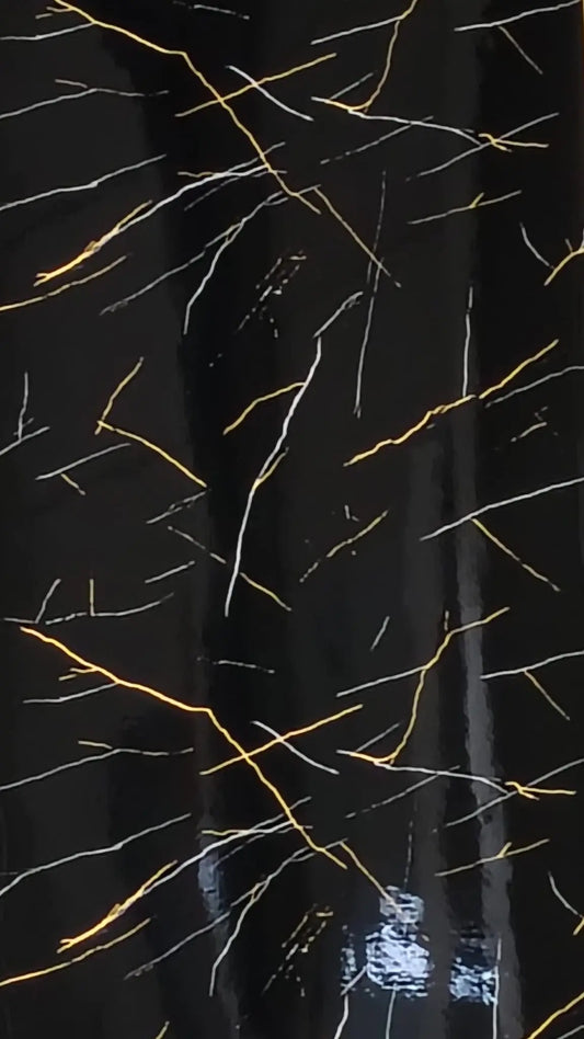 Obsidian Luster Luxury Wall Panel | Black with Gold Veins | Jewel-Like Finish | Tenerife - DecoStone Surfaces